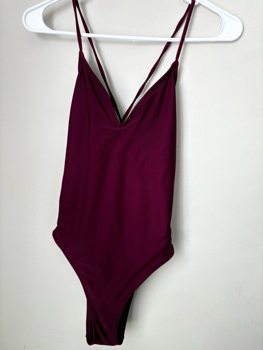 Xhilaration Burgundy Lace-Up One Piece Swimsuit Size M
